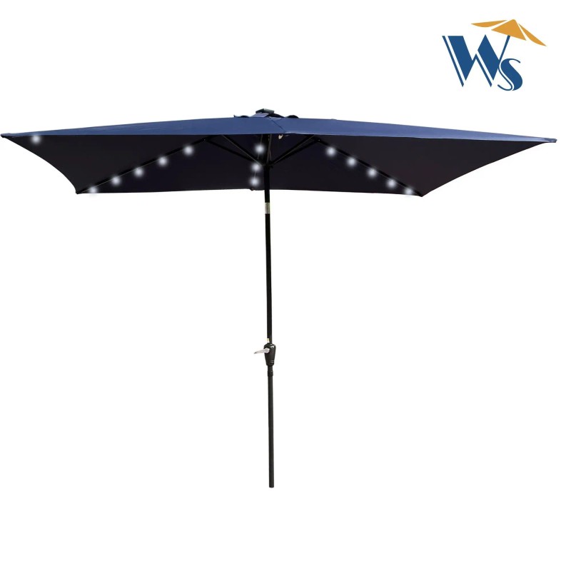 10 X 6.5t Rectangular LED Lighted Outdoor Umbrellas for Patio