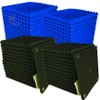 96 Pack Blue/black Absorb the echo Acoustic Foam Panel Wedge
