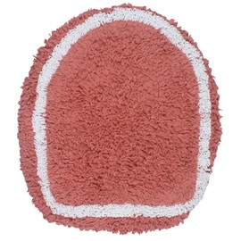 Home Weavers Allure Collection Toilet Lid Seat Cover, Elastic Edges, 100% Cotton Soft Universal Fit for Standard Oblong Round Elongated Bath Room Bowl Lids, Washable, 18"x18" Toilet Lid Cover, Coral