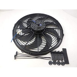 Racing Power R1016 16" Universal Cooling Fan (W/Curved Blades 12V (Cfm2500)(Rpm2300)9Amps Reversible)