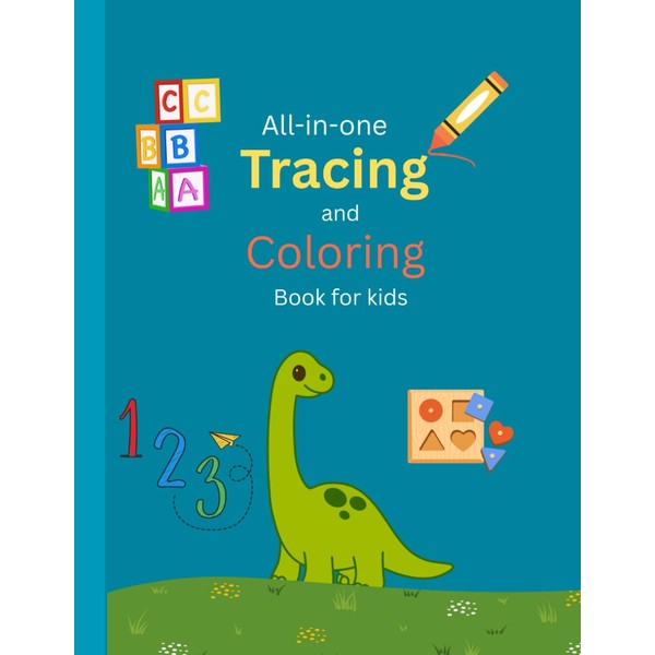 All-in-one Tracing and coloring book for kids