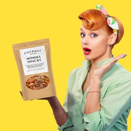 Kepperton Momma Snacks Trail Mix - Gourmet Seasoned Crunchy Blend Food Gift Funny White Elephant Gag Gifts for Mothers Day Friends Womens Stocking Stuffers