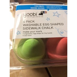 Yoobi Lot Of 4 (4 Packs) 16 Total Eggs YOOBI  Egg Shaped Washable Sidewalk Chalk New