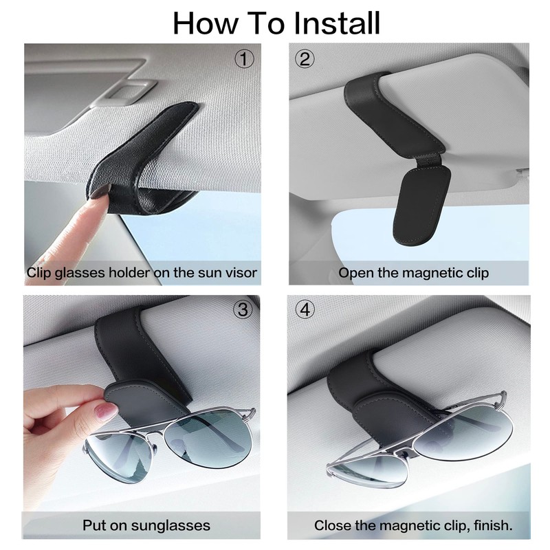 SAMGCHI Soporte para anteojos de Sol para Visera de Coche,