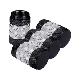 Barrel Dust Caps, Set Of 4 Fits Onto Car, Bike Or Motorbike Valves. (Black)