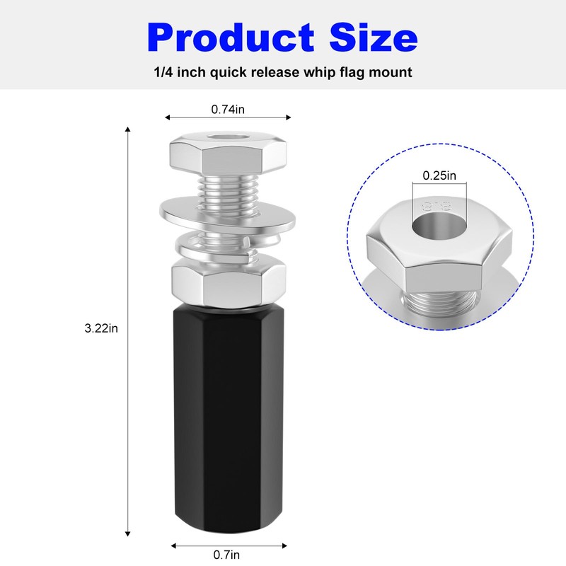 BZTT Quick Release Flag Pole Holder 1/4'' Flag Pole Mount