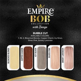 Sensationnel Empire bob humanhair wig - bubble cut face framing mesh cap for comfort with bangs (1B OFFBLACK)