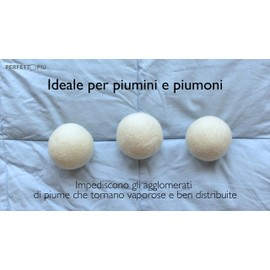 Perfetto Wool Ball for Dryer Bwool-3 Piece Set-Natural, Bianco, One Size