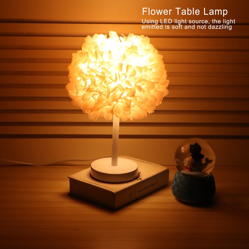 Flower Table Lamp Bedside Bedroom Desktop Nightstand Decoration Supplies Light