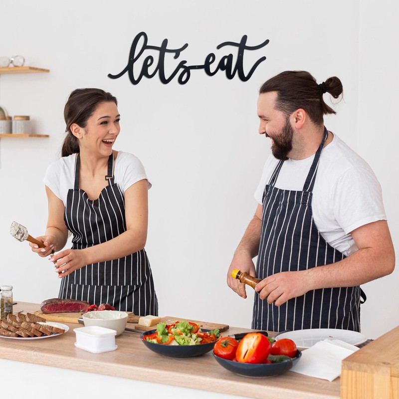 Metal Let's Eat Sign, Rustic Cutout Eat Signs, Farmhouse Wall