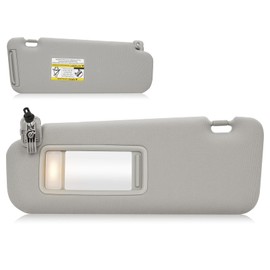 Sun Visor with Vanity Light for 2010-2015 Mazda CX-9, Left Driver Side Gray Sunvisor Replacement TDY1-69-320