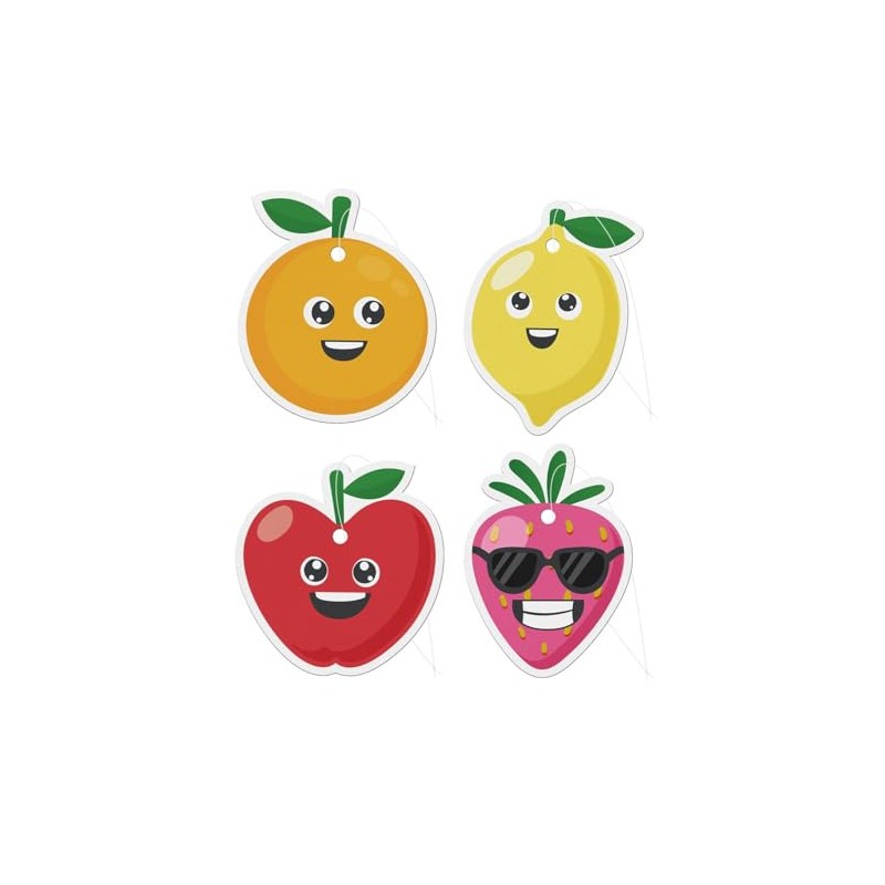 1Buy UK 4 Fruit Car Air Fresheners, Orange, Cherry, Strawberry,