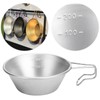 Camping Cup Backpacking Bowl Cup Stainless Steel with Hook Shape