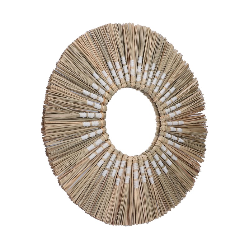 Wall Mirror Make Up Tapestry Decorative Grass Woven Round Hanging