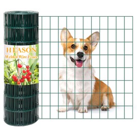 Green Welded Wire Fence 48in H x 50ft L, 2in X 4in 14GA PVC Coated Chicken Wire Fencing, 2/3/4/5/6 Ft Tall Wire Mesh Roll for Dog Border Garden Yard Vegetable Plant Protection Poultry Netting
