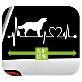 Golden Labrador Retreiver Heartbeat Lifeline Dog Decal Sticker for Car Truck Window