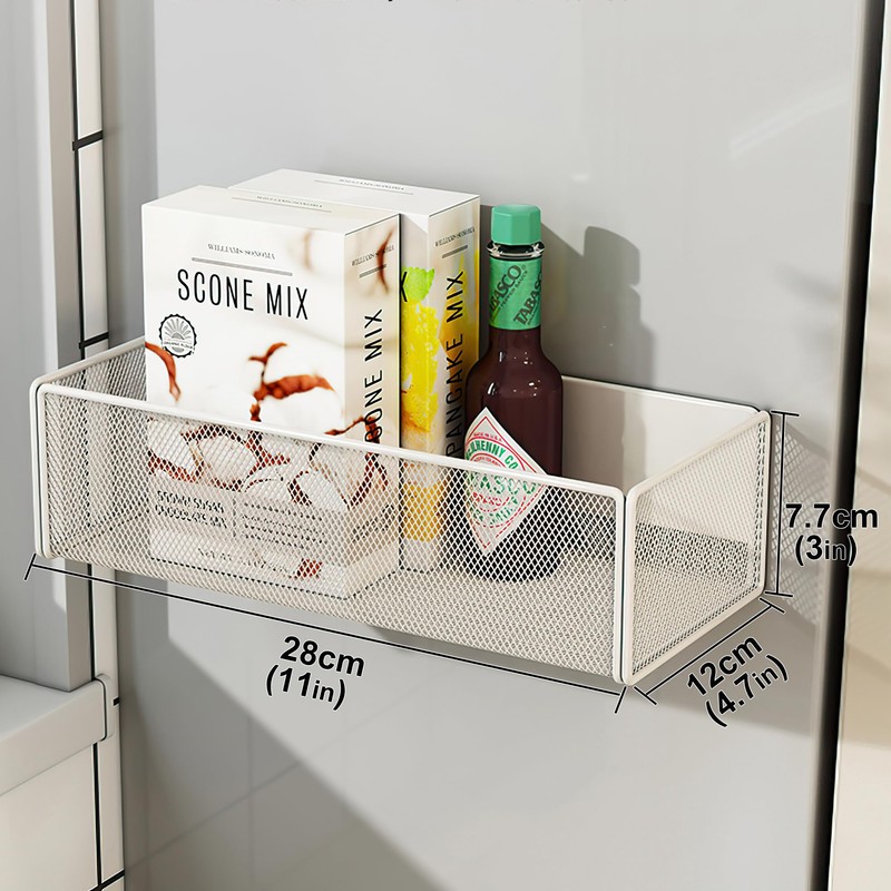 LIFEFAN Magnetic Basket Organizer Holder for Fridge Magnetic Storage Bin