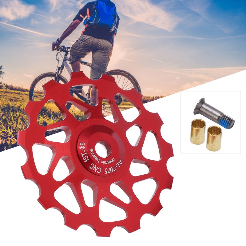 LeBycle Universal 15T Mountain Bicycle Rear Derailleur Ceramic Bearing Guide