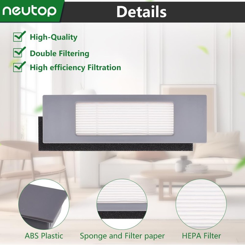 Neutop Replacement Filters Compatible with Ecovacs Deebot OZMO 920, 950,