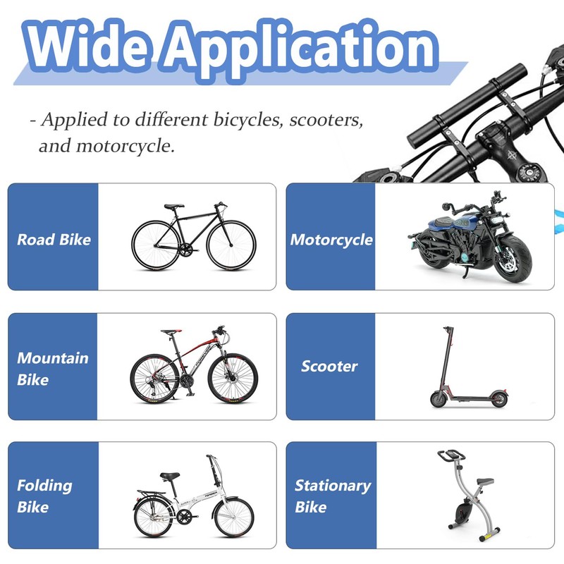 Mesee Bike Handlebar Extender 20CM Bicycle Double Clamps Handlebar Extension