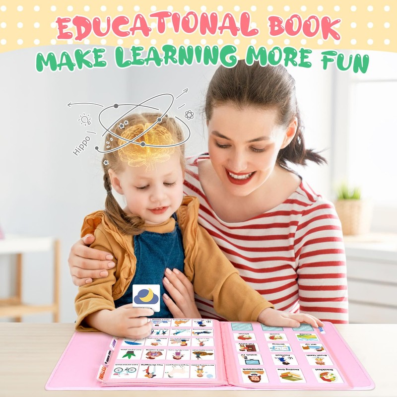BOHEMIABY Educational Learning Toy Book, Weekly Planner Children, Autism Reward