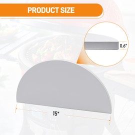 Half-Moon Heat Deflector Plates for Kamado Joe Classic I, II, III, Replacement Parts KJ-HDP Indirect Cooking Cordierite Heat Deflector Plates Accessories for Kamado Joe 18" Grill Smoker, White 2-Pack