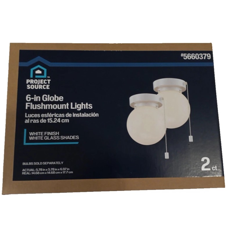 Project Source 2 -Light 6-in Gloss WhiteFlush Mount Light 2