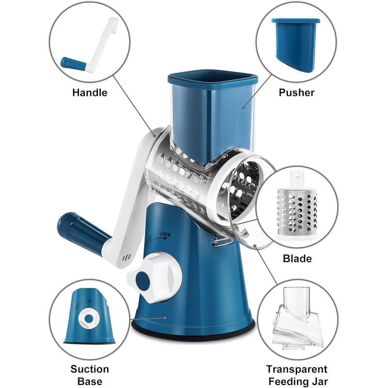 Cheese Grater Rotary, Rotary Grater for Kitchen, Kitchen Grater Vegetable