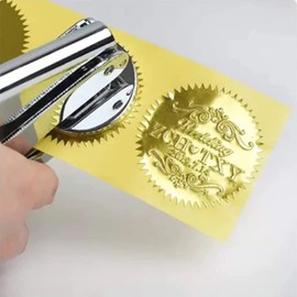 250 Pcs 2" Golden Foil Seal Stickers Metallic Certificate Sealing Labels Awards Legal Embossing Stickers Starburst Stickers