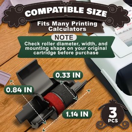 3 Pack Calculator Roller Black/Red - IR40T Compatible with Casio HR-170RC, HR-100TM / Canon P23-DHV Calculator/Sharp EL-1801V, EL-1750V & More - Individually Sealed Calculators Cartridge