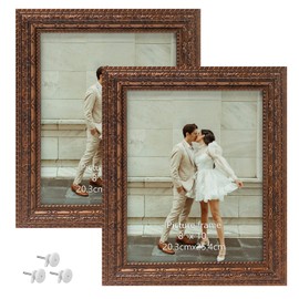 Edenseelake 8x10 Picture Frame Set of 2, Vintage Antique Ornate Photo Frame 8 by 10 for Tabletop or Wall, Bronze