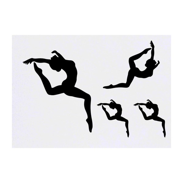 4 x 'Leaping Dancer' Temporary Tattoos - Water Resistant, Skin-Safe,
