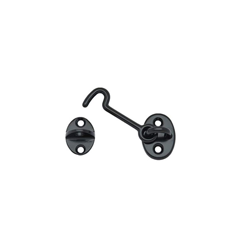 QCAA Forged Brass Cabin Hook Latch & Eye, 2-1/2", Matte