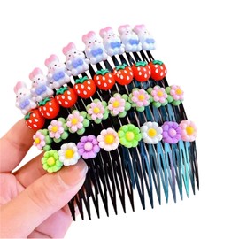 Hair Comb, Hair Ornament, Hair Clip, Flower Set, Set of 4, Hairpin, Cute, Stylish, For Thinning Hair Comb, Graduation Ceremony, Party, Kimono, Headdress for Children, Ladies, Graduation Ceremonies,