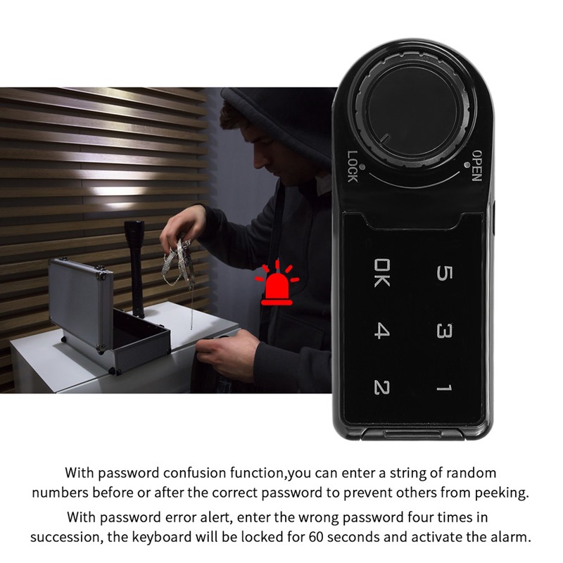 Touch Keyboard Electronic Password Combination Lock for File Cabinet Locker