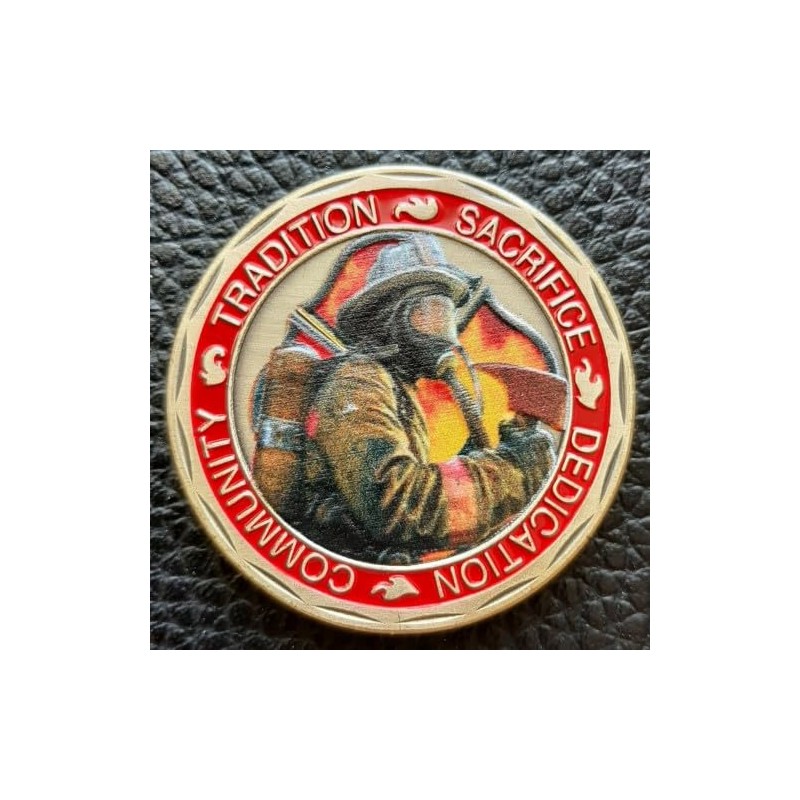 Challenge Coin: Firefighter #1 St. Florian with Fire Logo