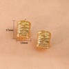 Textured C-Shaped Stud Earrings for Women, Gold-Plated, Hypoallergenic