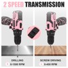 COMOWARE Pink Cordless Drill Set for Women, 12V Lightweight Electric