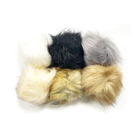 Faux Fur Pom Poms, 6 PCS Large Fluffy Faux Fur Pompoms for Hats, Scarves, Keychains (4in/ 6 Color)