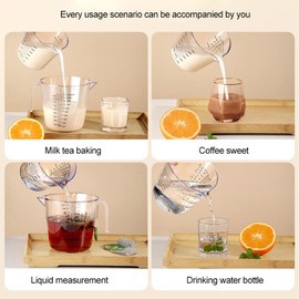 Medición Medición Bagima 13 * 11 * 11 Jarra Medidora de Plástico 600 Ml Vaso Grande Tazas Medidoras Jarras Graduadas Frascos Medidores para Agua Fría Té Helado Jugo Cerveza Leche