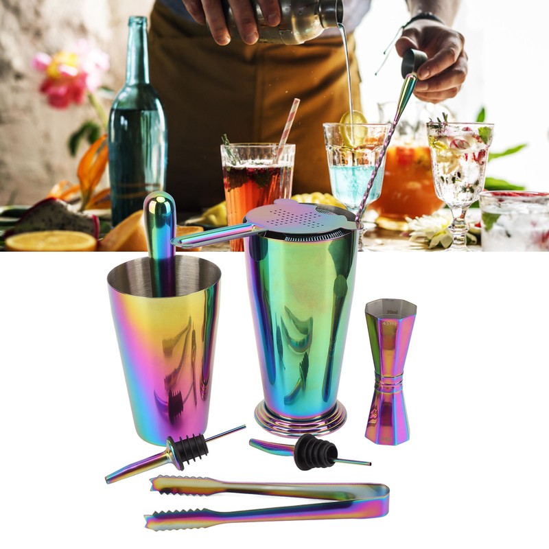 Bartender Kit 304 Stainless Steel Heat Preservation Cocktail Shaker Jigger