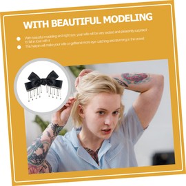 Baluue Elegant Rhinestone Bow Hair Clip for Women Chic Bowknot Barrette Hairpin for Weddings Parties and Special Occasions Hair Ornament Accessory