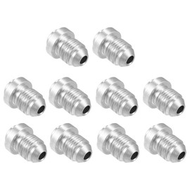 MACHSWON 10 Pcs Car Auto 6AN Male Weld on Fitting Bung Hose Adapter Fuel Oil Aluminum Alloy Thread Hose Adapter Connector Silver Tone