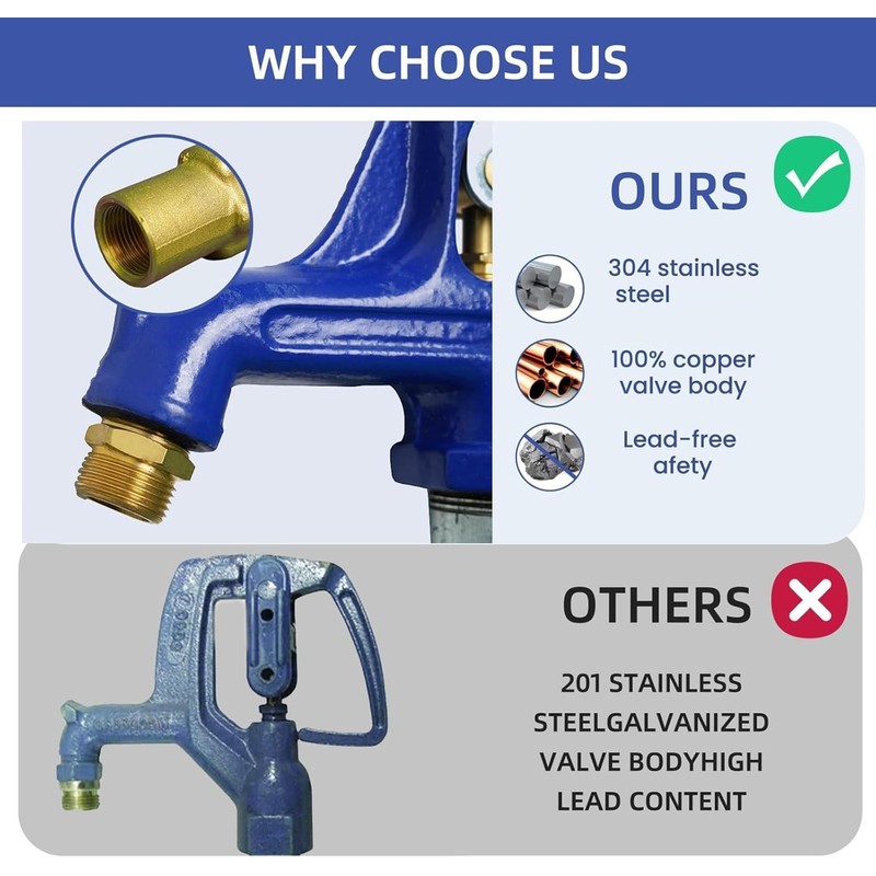 Frost Proof Yard Hydrant, 3.25FT Freezeless Frost Proof Hydrant, Water