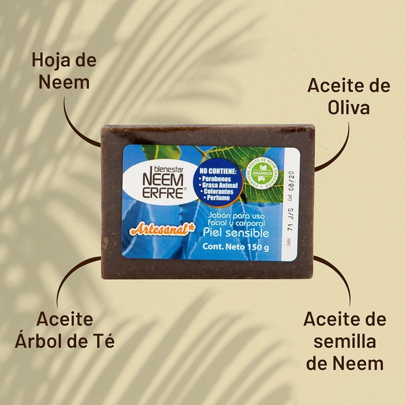 NEEM ERFRE | Pack de 3 jabon natural para piel