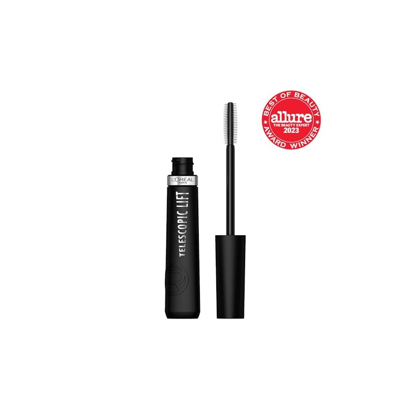 L'Oreal Paris Mascara de pestañas Telescopic Lift Lavable, Negro, 10