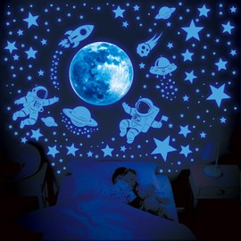 DECOWALL GDS3-8088 Glow in The Dark Wall Stickers Stars Kids Bedroom Nursery Space