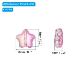 PATIKIL 100 Stück 8mm Kandi Beads for Jewellery Making, Perlen zum Auffädeln für Schmuckherstellung, DIY Armbänder, Halsketten Handwerk(Rosarot)