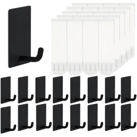 That one XZHJJF 16Pcs Hooks for Walls no Damage,Towel Hook,Removable Hook, Hook for Walls no Damage,Suitable for Adhesive Wall Bathroom,Shower, Decor, Robe, Small, 304 Stainless Steel (Black)