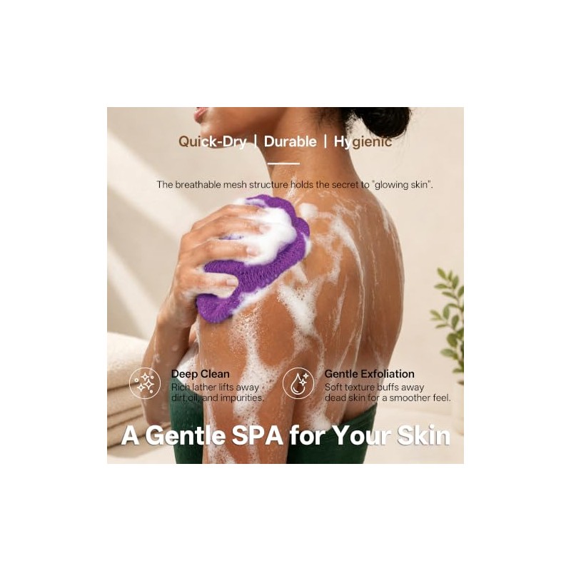 Esponja de red africana para la ducha, 2 esponjas exfoliantes